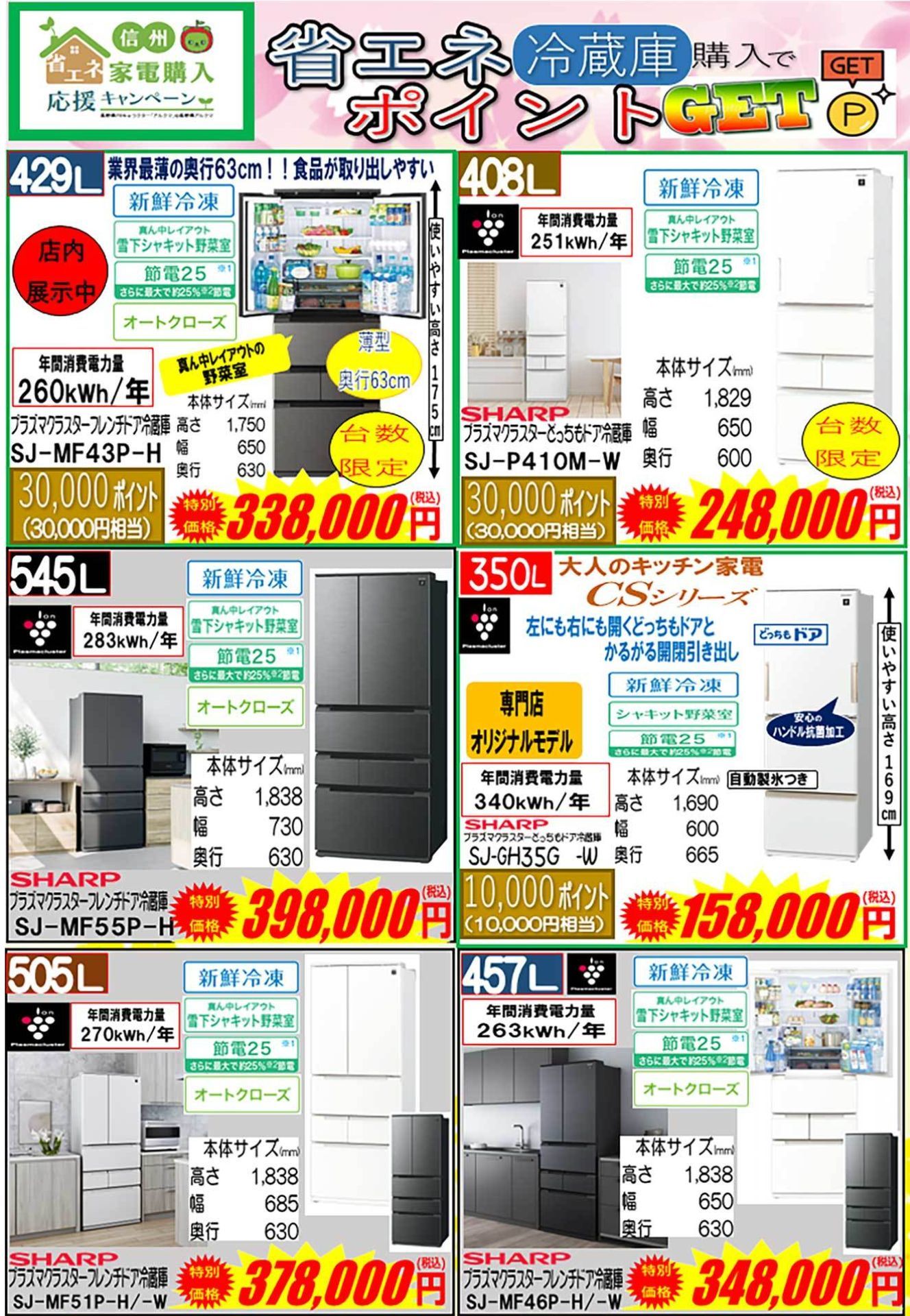 省エネ冷蔵庫購入でポイントGET!