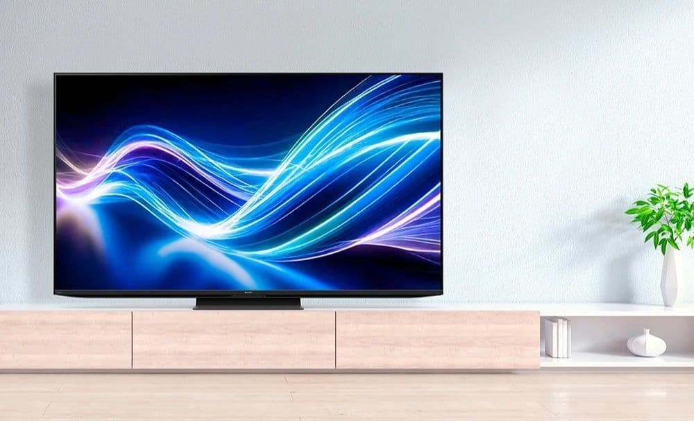 テレビボードに載ったテレビ台