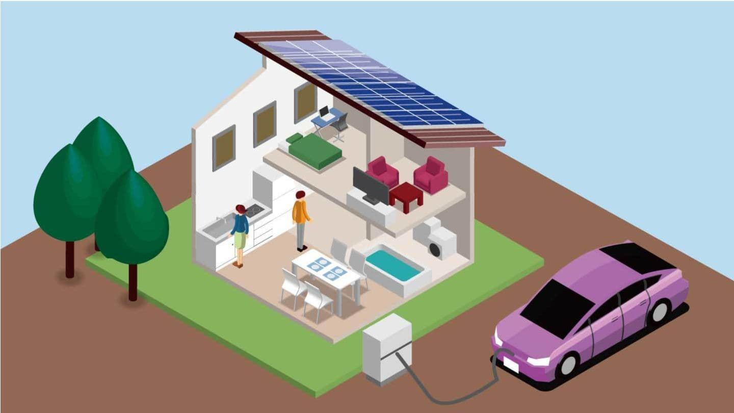 オール電化の家のイラスト